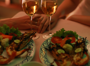 Una romantica cena a casa