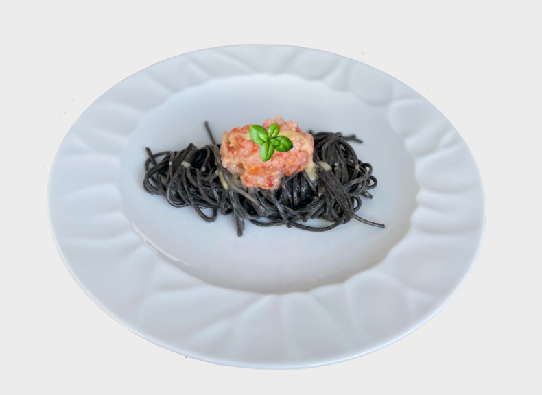 Piatti pronti Chitarrine con tartare di gambero rosso